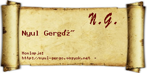 Nyul Gergő névjegykártya